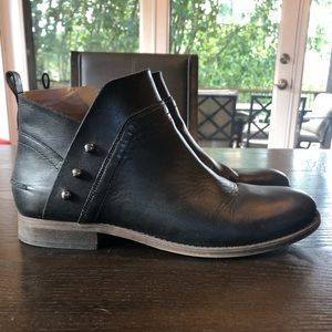 Franco Sarto Black Leather Ankle Boots/ Booties